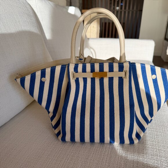DeMellier New York Midi Striped Canvas Tote Bag - Blue - New Condition - Picture 2 of 6